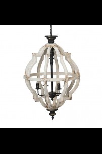   23"D x 35"H DISTRESSED WHITE 4 LIGHT CHANDELIER (901360) SHIPS PALLET ONLY